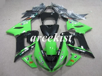 

4Gifts New ABS Motorcycle Full Fairings Kit Fit For Kawasaki Ninja ZX-6R 636 2005 2006 05 06 body set Green Black