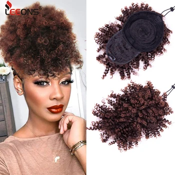 

Leeons Curly Fringe Bangs Heat Resistant Fiber Kinky Curly Hair Bangs Synthetic Clip On Hair Extentions Front False Hair Fringe