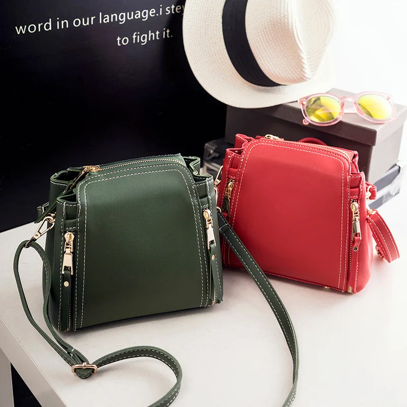 

MAIDINI WOMEN'S Bag Women's 2020 on New Style Textured Fashion Zipper Fashion Versatile Shoulder Bucket Bag Bag