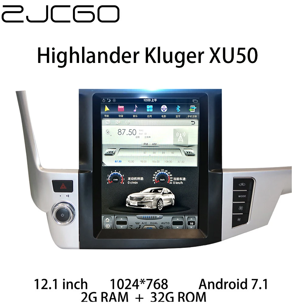 

Car Multimedia Player Stereo GPS NAVI DVD Radio Navigation Android Screen for Toyota Highlander Kluger XU50 2014~2019