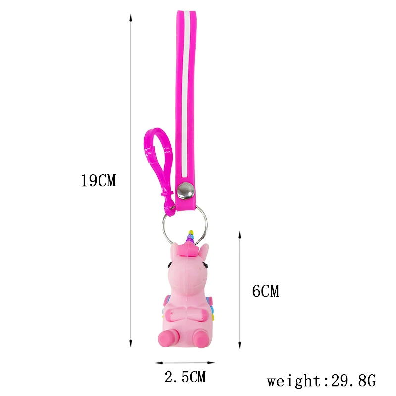 Креативный ПВХ мультфильм Единорог кукла-брелок для ключей женская сумка мини Животное подвеска автомобиль ключ сплав аксессуар детский подарок на день рождения