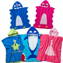 Стиль Ванна Полотенца для детей для девочек; натуральный хлопок с капюшоном на пуговицах халат из вельвета, для мальчика, с рисунком разрезного бархата мантии пляжные Полотенца