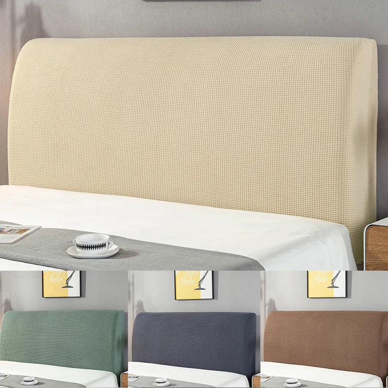 Thicken Elastic All-inclusive Bed Head Covers Plush Headboard Cover Polar Fleece for Home Solid Color Long Back Chair Cover