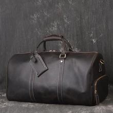 Crazy Horse, кожаная дорожная сумка для мужчин и женщин, Натуральная Воловья кожа, большая дорожная сумка, прочная воловья кожа, выходные сумки, натуральная кожа, багаж