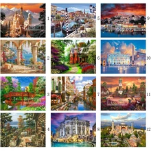 יהלומי DIY רקמת נוף יהלומי צבע על ידי מספרי תמונה של Rhinestones רקמה עם יהלומים אמנות יהלומי פסיפס(China)