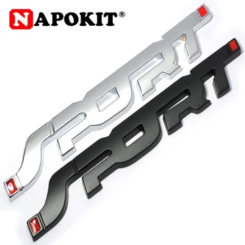 

Metal 3D Chrome Silver / Black Auto Car Trunk Racing SPORT Word Letter Logo Emblem Badge Decal Sticker