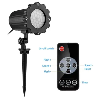 

Home LED Spotlight Projector With Remote Control Waterproof Landscape Projector Flood Light Christmas Party Special Lamp Hot N8