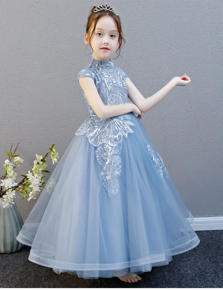 Детское платье принцессы на день рождения, подиум для показа рояля, супер стильное Пышное Платье для девочек