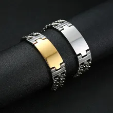 Vnox основные мужские ID цепи браслеты из нержавеющей стали наручные pulsera masculina 8,66"
