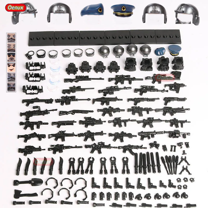

Oenux 6pcs/set The Air Force Army Soldiers Figures Military Building Block Modern Military Small Figure With Weapons Brick Toy