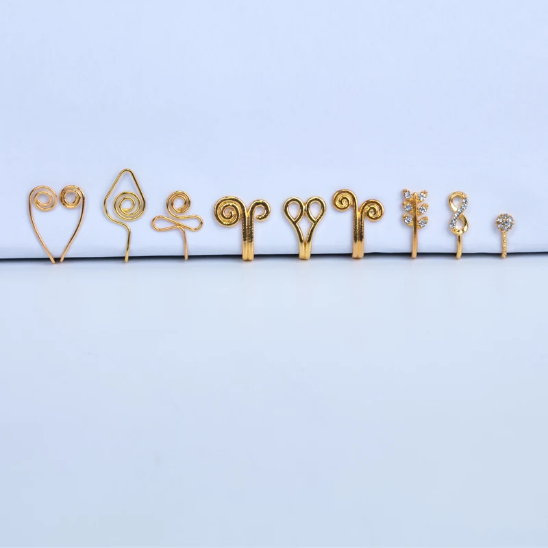 Fake Nose Piercing Ring Nose Cuff And Stud Jewelry Cooper Curve Shape Nose Clip Non Piercing Nose Ring Clip Ear Clip