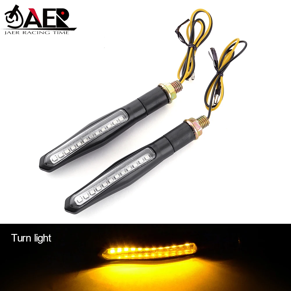 

JAER Emark Pair 12 SMD LEDs Motorcycle Turn Signal Light Sequential IP68 Indicators Blinkers Flashing Flexible Bendable Lights