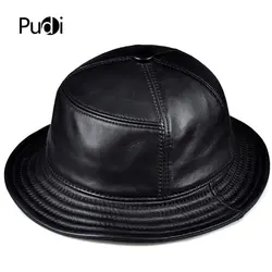 Pudi Мужская сумка ведро из натуральной кожи рыболовная шляпа Женская Натуральная кожа солнцезащитные шапки бейсболки HL901