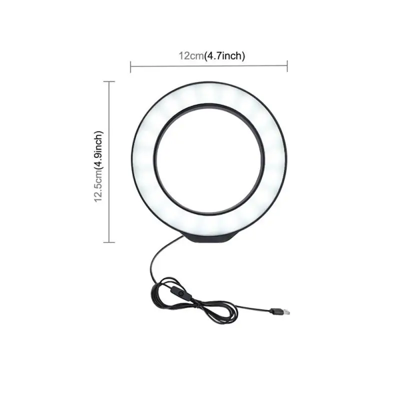 1pc PULUZ 4.7 Inch 12cm USB LED Ring Light Vlogging Photographic Video Lighting For Yutube Live Video Makeup Ring Lamp