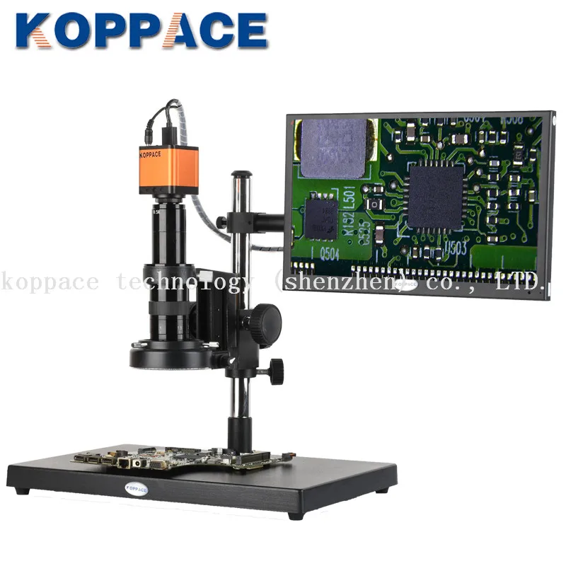 KOPPACE 17X-108X, 16MP Full HD, 1080 P, HDMI HD электронный микроскоп, ремонт телефона pcb, промышленный микроскоп, 13,3 дюймовый дисплей scree