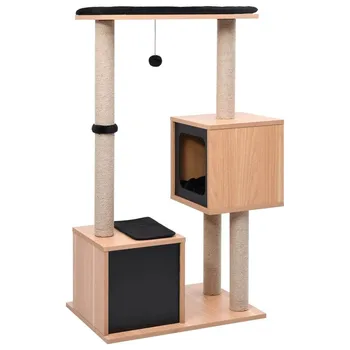 

Cat Tree Luxury Cat Tower with Double Condos,Spacious Perch, Fully Wrapped Scratching Sisal Posts and Replaceable Dangling Balls