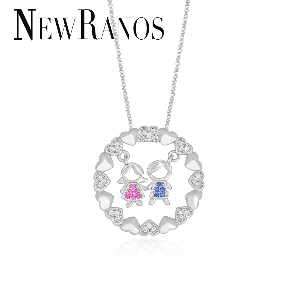 Newranos Loving family, ожерелье для мальчиков и девочек, ожерелье для мамы, папы и дочки, ожерелье и подвески для женщин и детей, ювелирное изделие, feminino, PWX049