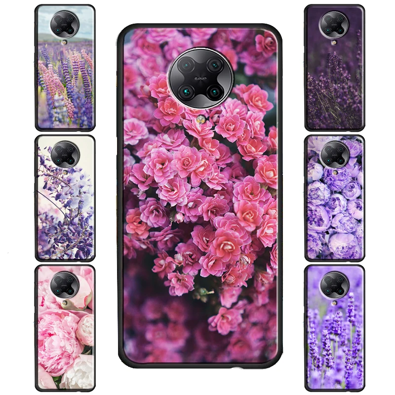 Чехол с фиолетовыми цветами лавандой и пионами для POCO X3 Pro M3 F2 F3 чехол Xiaomi Mi 11 Lite Ultra