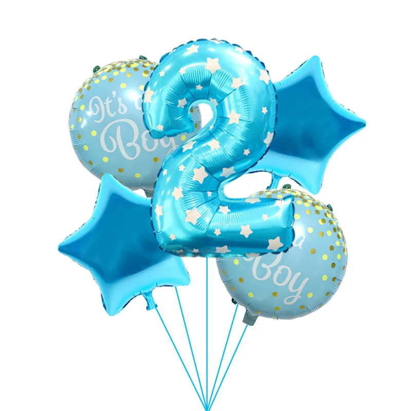 Chicinlife 5 шт. синий 1 2 3 4 5 6 7 8 9 лет на день рождения фольги шары вечеринка для мальчика день рождение украшения для душа