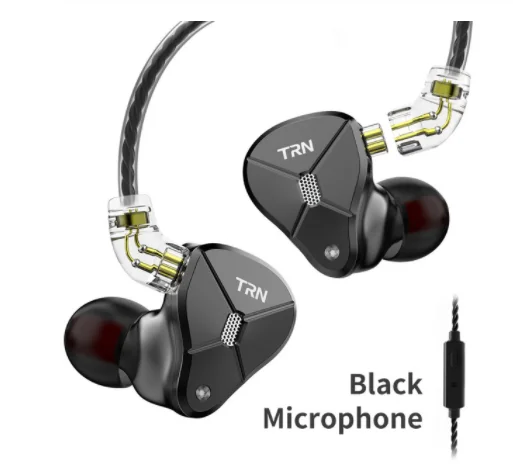 BLACK WITH MIC TRN BA5 10BA драйвер блок в ухо наушник 10 сбалансированный Amarture HIFI DJ монитор наушники с 2PIN кабелем TRN V90/ZSX - Цвет: BLACK WITH MIC