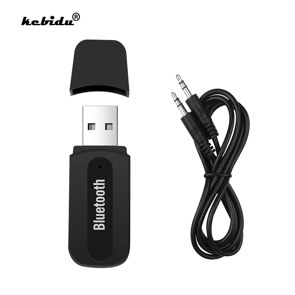

kebidu USB Wireless Bluetooth Stereo Music Receiver Adapter Dongle 3.5mm Jack Audio Cable for Speaker for iPhone For xiaomi