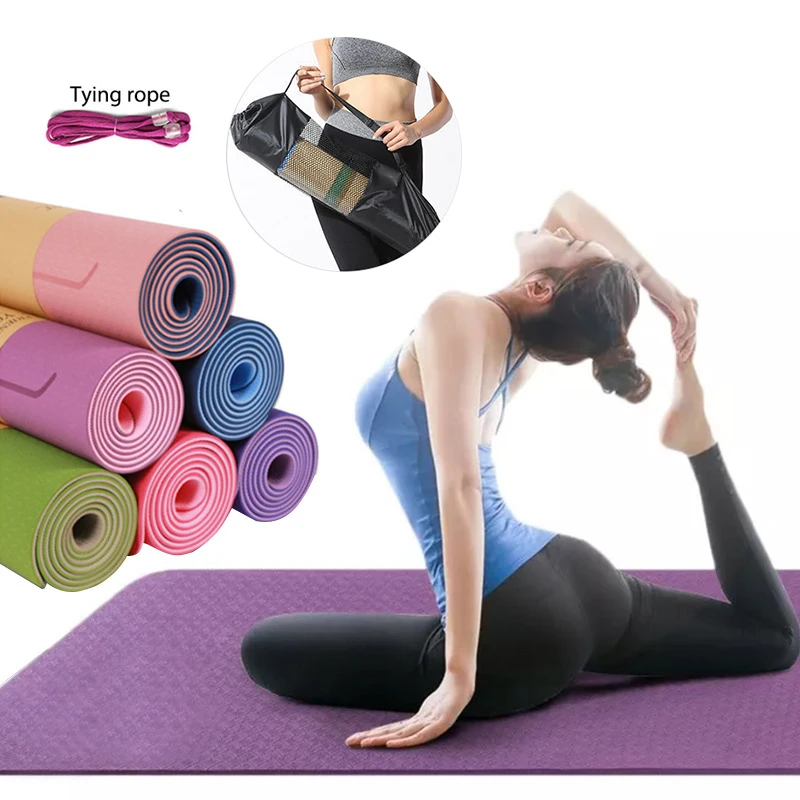 Esterilla antideslizante TPE para Yoga, colchoneta de espuma y cómoda para hacer ejercicio, antideslizante|Esterillas yoga| - AliExpress