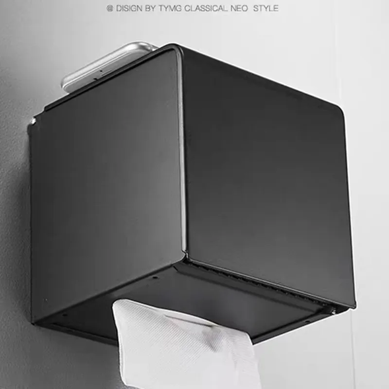 Toilet Paper Holder Gold Stainless Steel Bathroom Accessories Roll Paper Rack Waterproof Towel Holder Black Tissue Box