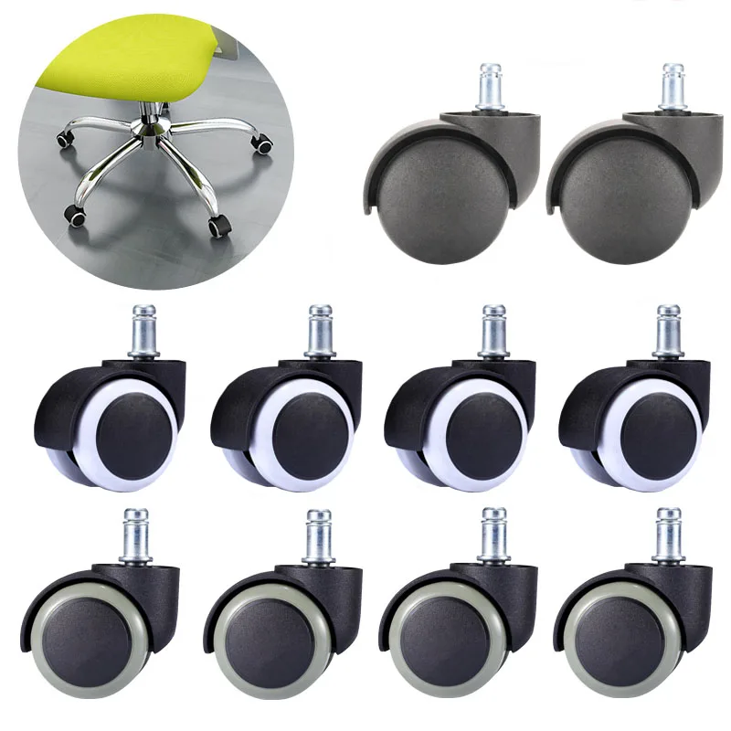 5Pieces 2Pcs Office Chair Wheel Caster 2 inch Swivel Castor 360 Degree Rotatable Roller Furniture Replaced Wheels Rubber Protec |