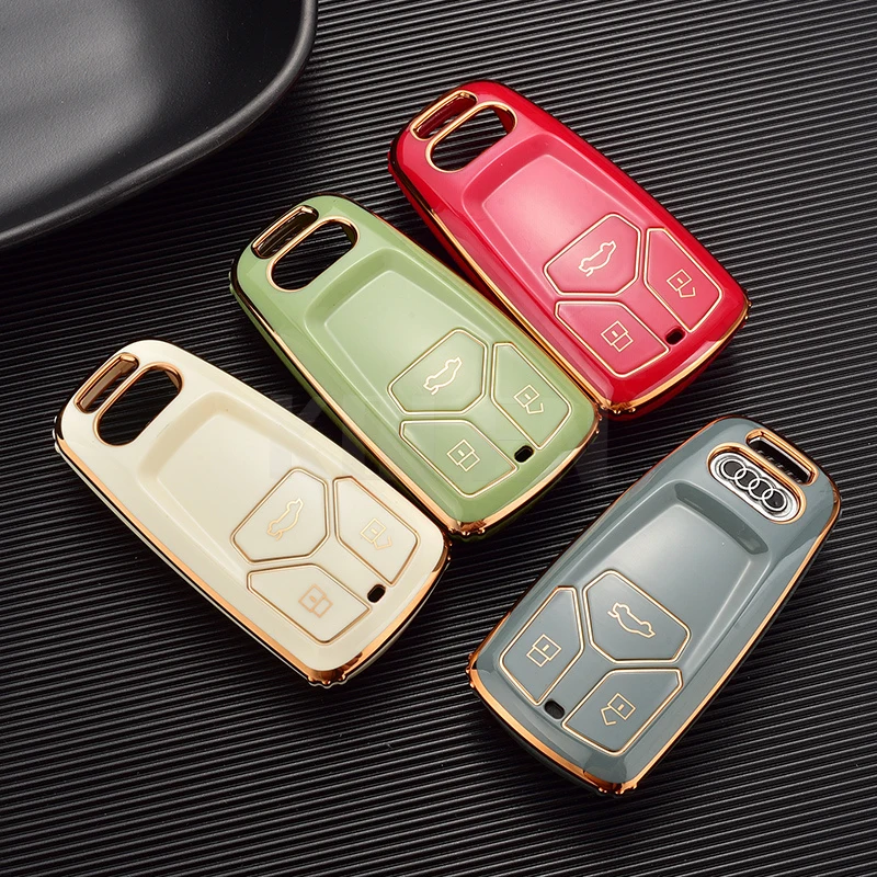Nuovo TPU Car Remote Key Case Cover Shell Fob per Audi A4 B9 A5 A6 8S 8W Q5 Q7 4M S4 S5 S7 TT TTS TFSI RS Protector accessori - H268a1cd7cba34f9db309a68d6e69c4eeC