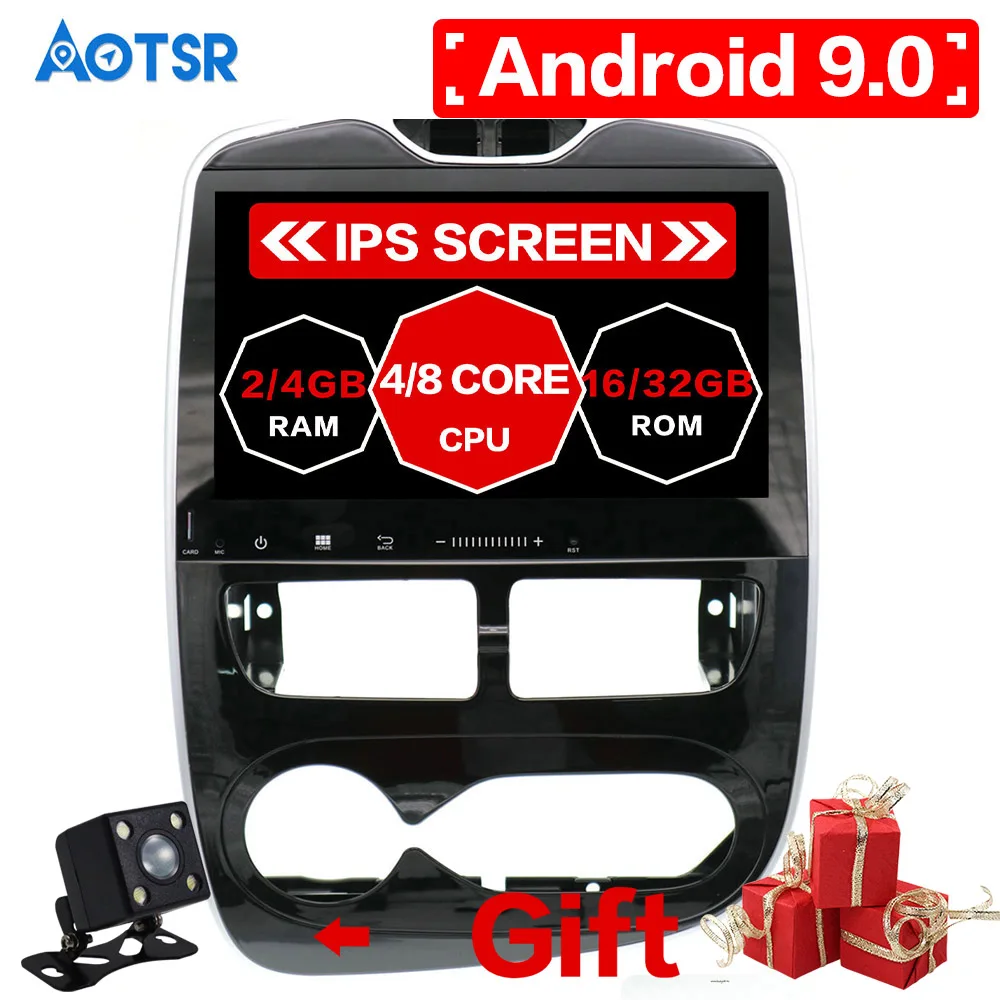 

AOTSR Android 9.0 Car No DVD Player GPS navigation For Renault Clio 2013-2016 car radio recorder multimedia head unit IPS screen