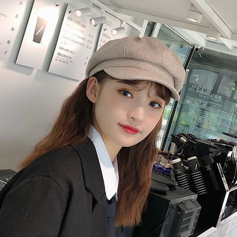 

Redwood Beret Female Summer Thin British Retro Octagonal Hat Permeable Painter Newsboy Hat Summer Tide ins
