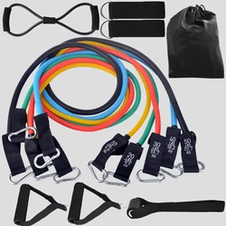 12Pcs/Set Latex Tubes Resistance Bands 150/100 LBS Home Gym Strength Training Pull Rope Yoga Tension Band Fitness Equipment