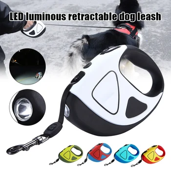 

Pet Leash LED Luminous Retractable Dog Leash Portable Hand-held Soft Nylon Rope for Outdoor Dogs Pets Drop Shipping
