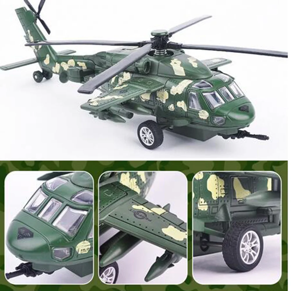 1/72 сплава литья под давлением черный ястреб вертолет отступить модели со звуком светильник игрушка детская коллекция градуированных детские игрушки