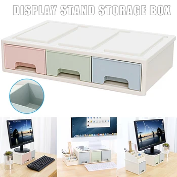 

LCD Monitor Stand Holder Bracket with Office Drawer Storage Box Organizer for Desktop KQS8