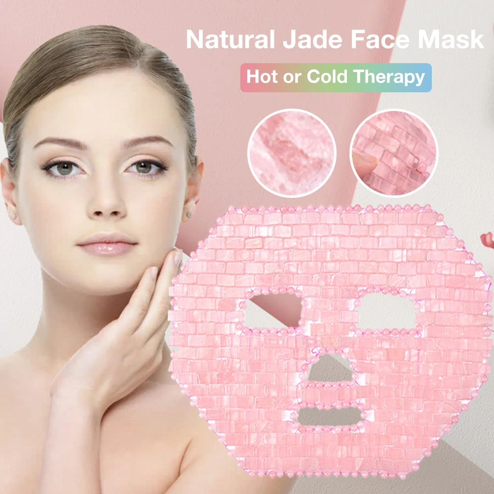 

Natural Jade Face Mask Hot Or Cold Therapy Facial Mask Natural Jade Sleeping Masks Face Cooling Massager Facial Mask Tool