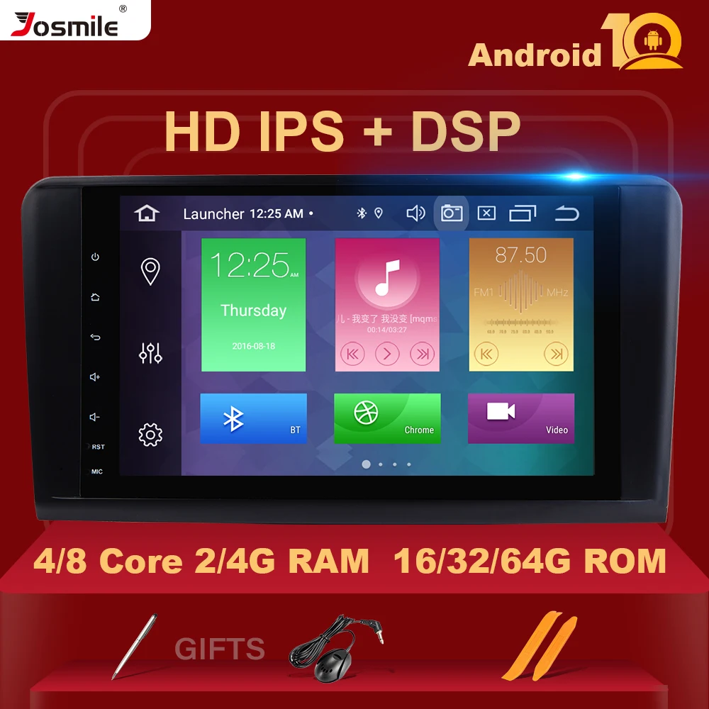 IPS2 Din Android 10 автомобильный мультимедийный плеер для Mercedes Benz CLASS ML W164 X164 ML350 ML300GL500 ML320