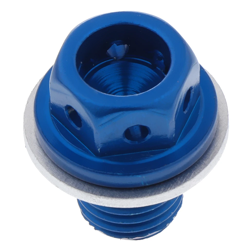 MagiDeal M12 Magnetic Aluminum Alloy Blue Drain Screw, Engine Suction Screw  27x20x20mm