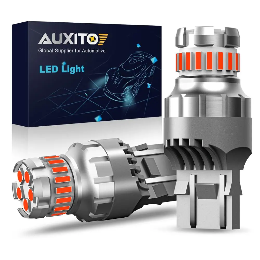 Светодиодная лампа AUXITO T20 W21W Canbus 7743 3157 WY21W красная светодиодная стробоскопическая