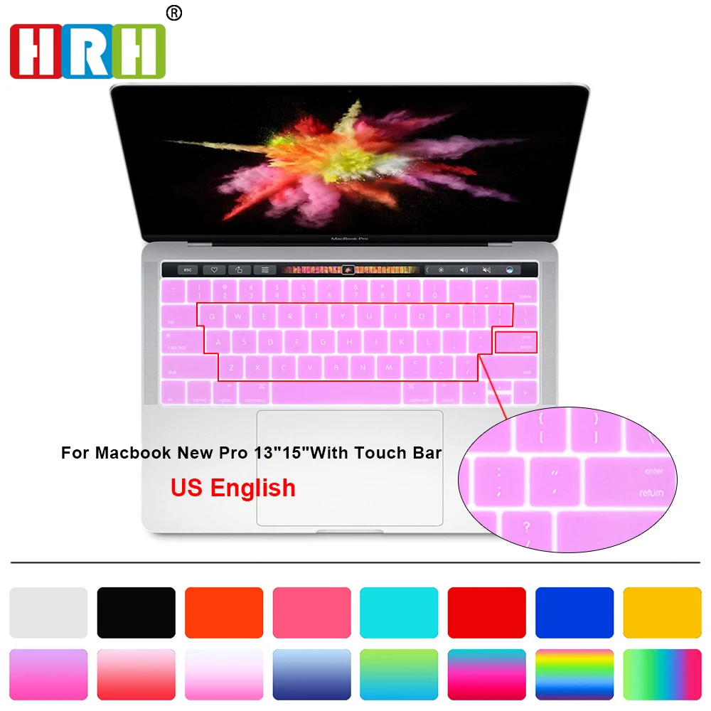HRH кремовый цвет силиконовые чехлы для клавиатуры Защитная пленка Mac book Pro 13