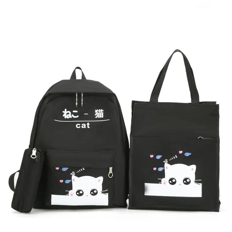 

Weysfor 3 Pcs/Set High School backpack Bags for Teenage Girls 2020 Canvas Travel Backpack Women Bookbags Teen Student Schoolbag
