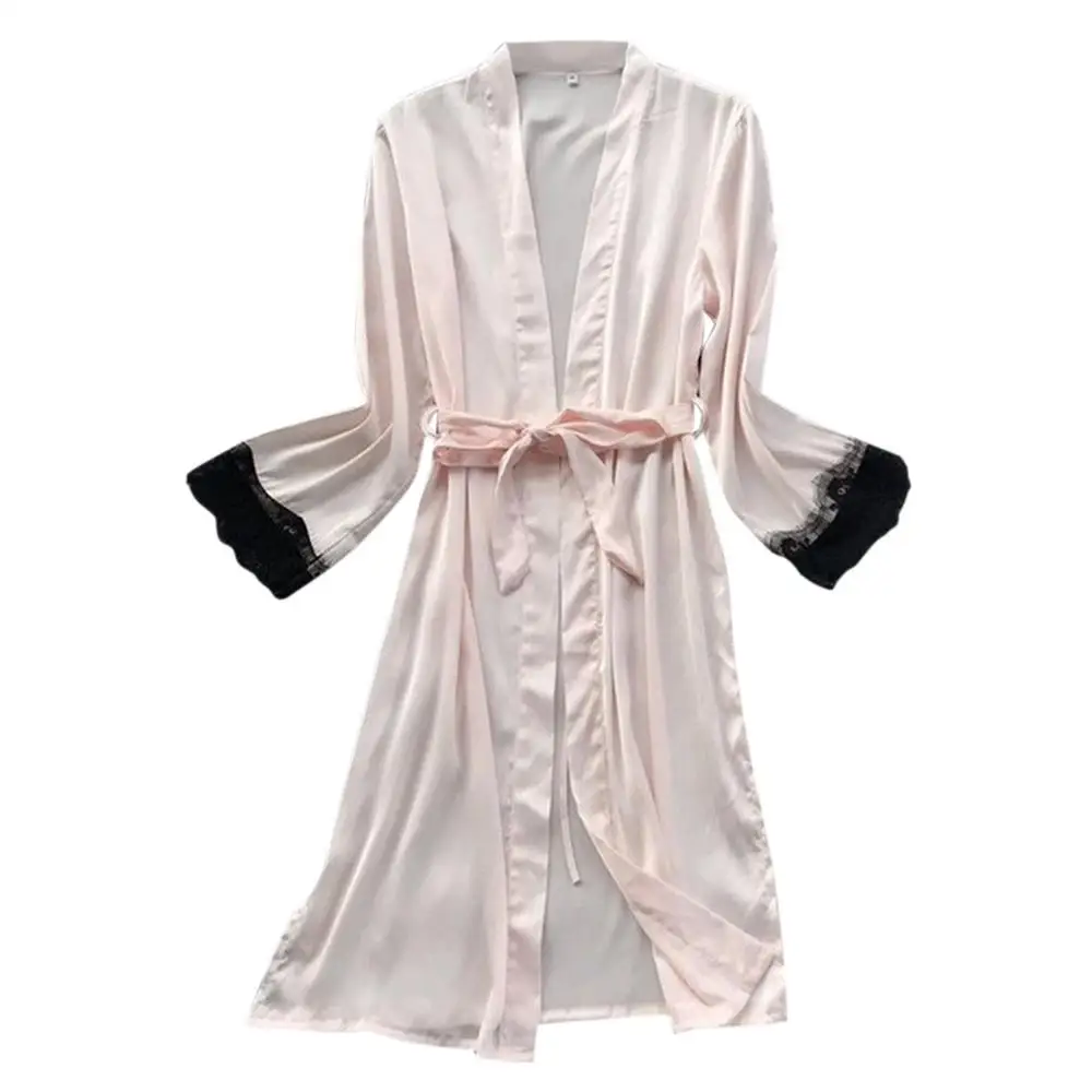Женское сексуальное атласное Ночное платье, шелковое ночное белье, пижама, ночная рубашка, нижнее белье, ночное платье, модная женская сексуальная одежда для сна, ночное белье - Цвет: Розовый