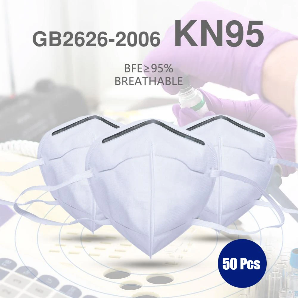 

50Pcs KN95 Dustproof Anti-fog And Breathable Face Masks 95% Filtration N95 Masks Features As KF94 FFP2 Protection Mask