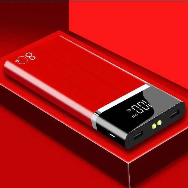 16000mAh power Bank светодиодный дисплей двойной светодиодный внешний аккумулятор для iPhone XS MAX samsung Xiaomi huawei LG power bank - Цвет: Red 16000mAh