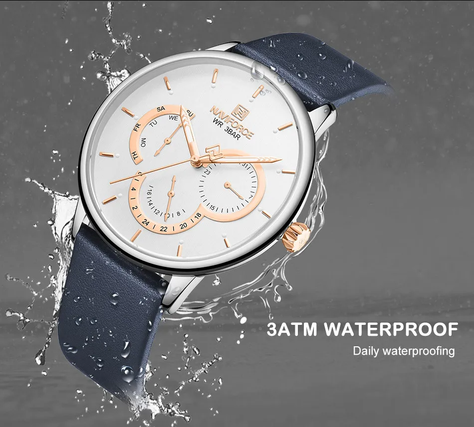 Мужские часы NAVIFORCE Топ люксовый бренд водонепроницаемые 24 часа дата Кварцевые часы мужские кожаные спортивные наручные часы Relogio Masculino