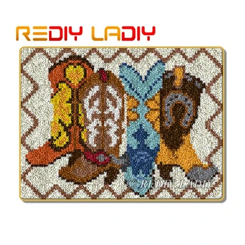 

Latch Hook Rug Mongolian Boots Crocheting Carpet Rug 100% Acrylic Yarn Sofa Cushion Mat DIY Carpet Rug Home Decor Art & Crafts