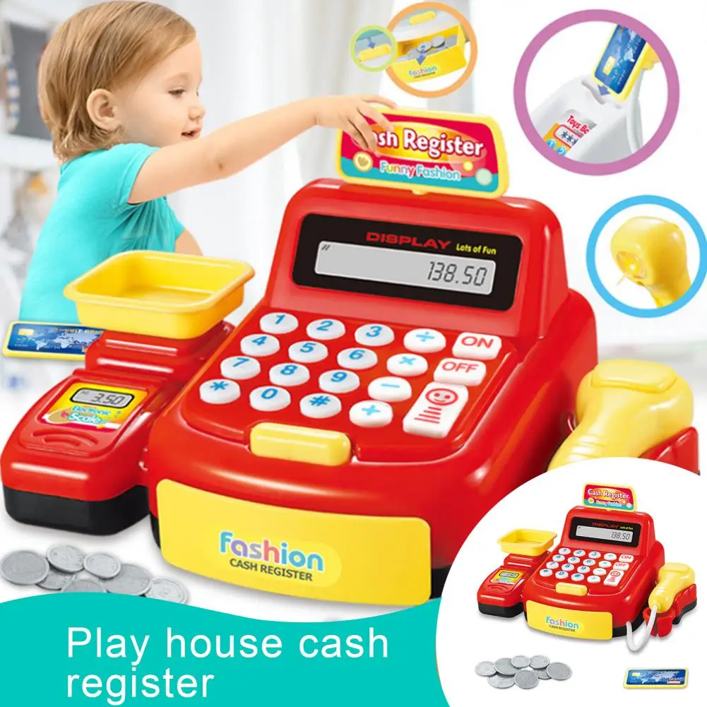 

Simulation Supermarket Cash Register Game Toy Electronic Pretend Cashier House Toy Lighting And Sound Effects Kids Birthday Gift