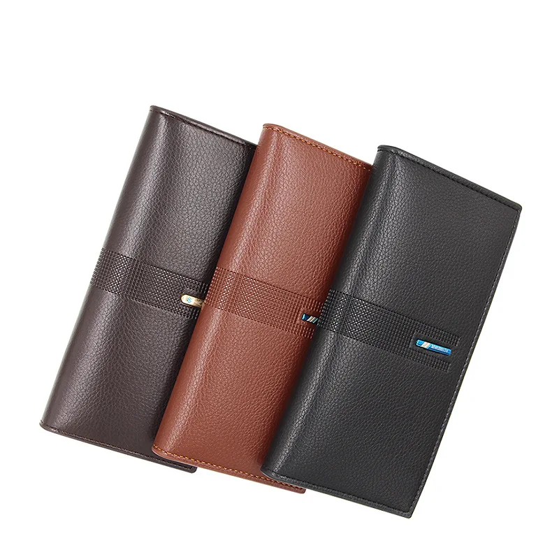 

Manufacturers Direct Selling New Style MEN'S LONG Pattern Wallet Korean-style Embossed Leather Verticle Wallet a Large Amount Cu