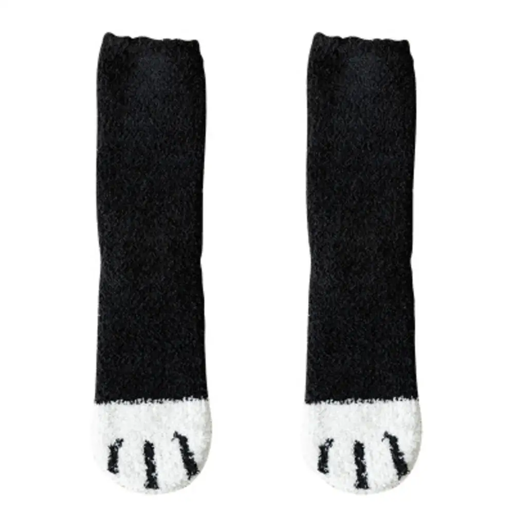 1 пара плюшевых носков из кораллового флиса женские носки без пятки милые толстые теплые носки для сна с когтями для осени и зимы - Цвет: 5