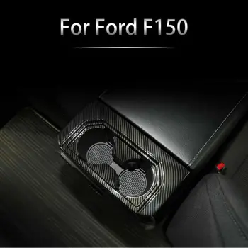 

For Ford F-150 F150 2017-20 Car ABS Cup Holder Cover Trim Carbon Fiber Water Accessory Replacement Organizer